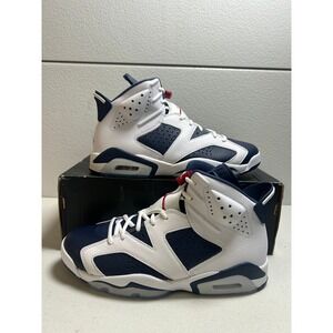 Jordan 6 Retro Olympic 2024 White Midnight Navy Red 10m #2591
